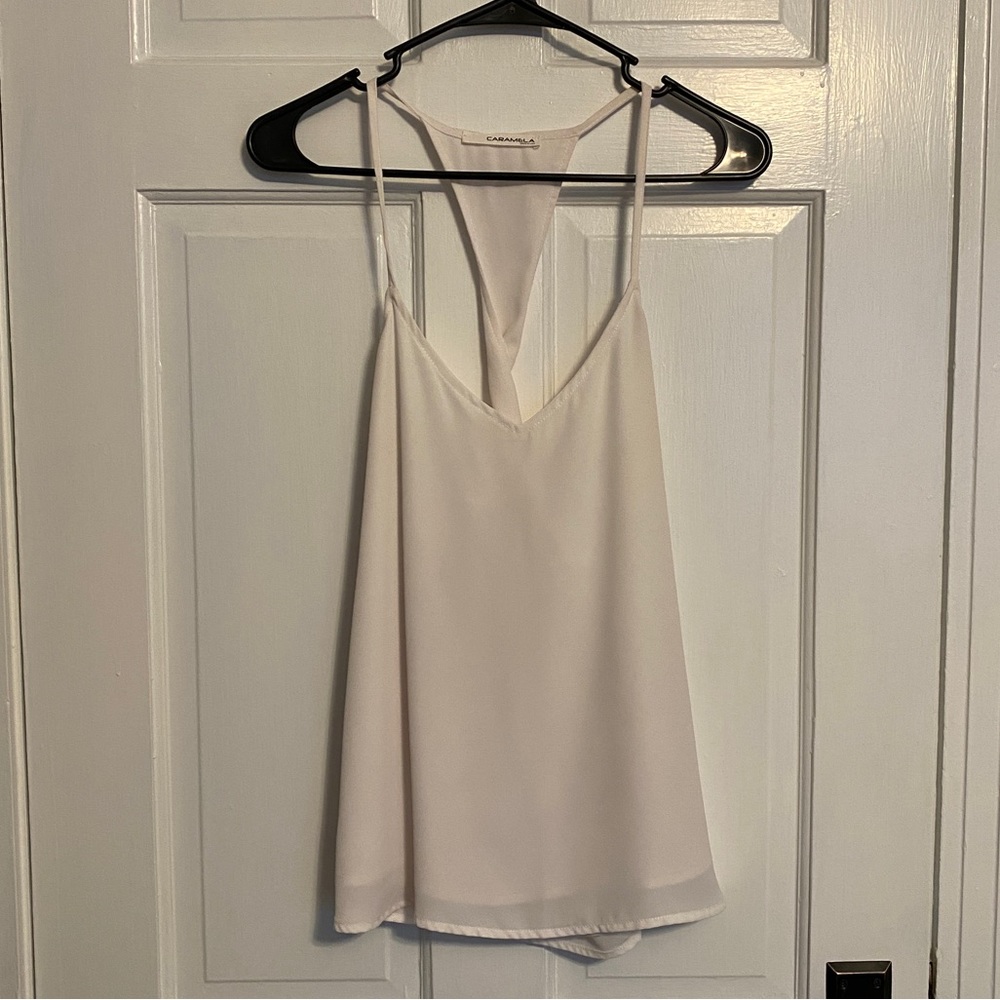 White Twist Back Tank - Size Small